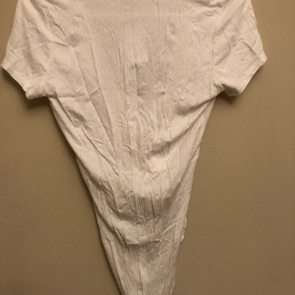 White mock wrap bodysuit. NWT